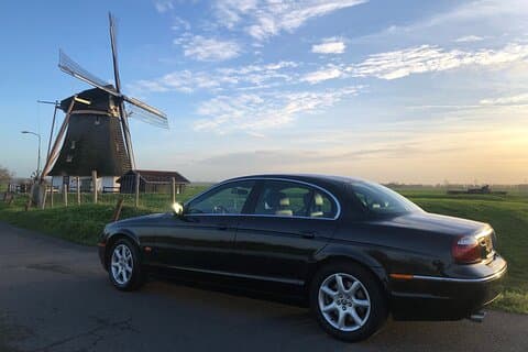 Windmühle Private Tour im klassischen Jaguar I Amsterdam Stadtrand