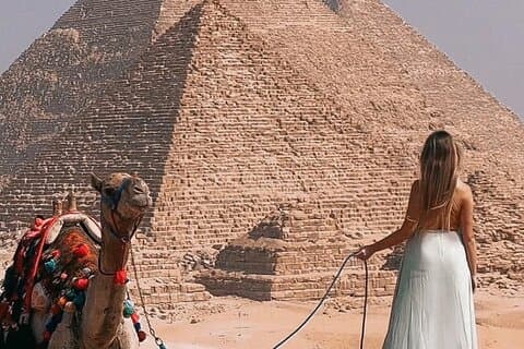Pyramides privées de Gizeh, sphinx, promenade à dos de chameau et déjeuner inclus