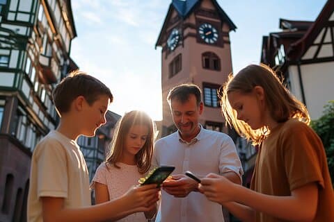 Privé stadsrally met audioboek in de oude binnenstad van Freiburg