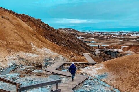 Geothermische en Vulkanische landschappen & transfer naar de Blue Lagoon