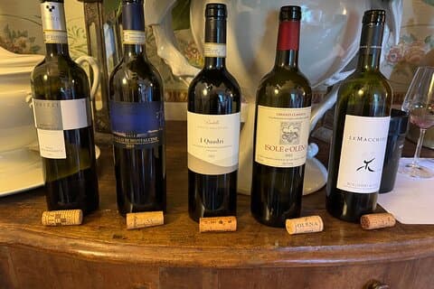 Wine tasting of the great wines of Tuscany with sommelier