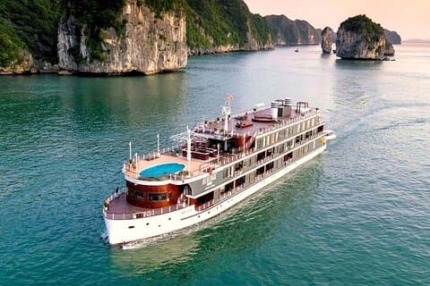 Crucero de lujo Heritage Halong 2D1N con exploración de la bahía de Lan Ha