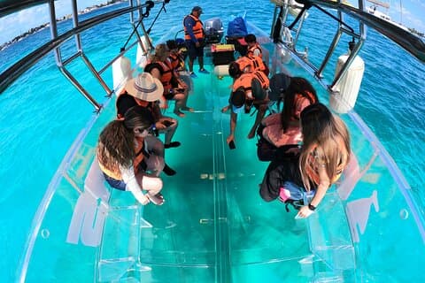 Excursion en bateau transparent avec snorkeling à Cozumel, 2 boissons