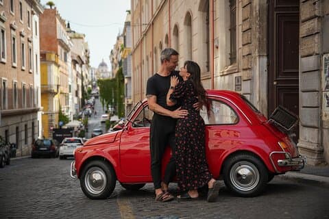 Vintage Fiat500 autotour met professionele foto's in Rome
