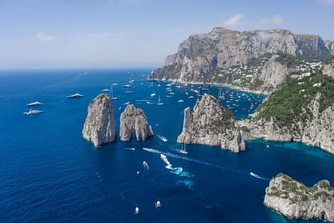 Tour de barco privado de dia inteiro de Capri a partir de Maiori ou Minori