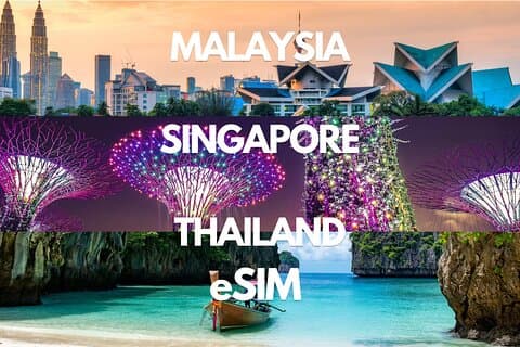Singapore Malaysia & Thailand Data eSIM- af 3HK (Instant Levering)