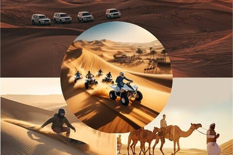 Doha Desert Adventure Quadbike Dune Bashing Paseo en camello Mar interior