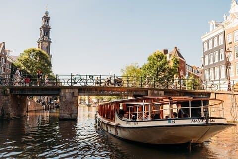 Amsterdam historisk tur på klassisk salonbåd