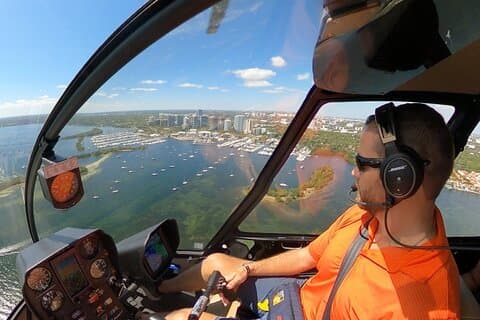 Visita em francês de Miami em helicóptero