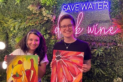 Paint & Wine Experience på Piazza Navona