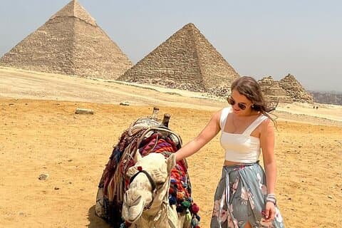 Pyramides de Gizeh, Sphinx, Balade en chameau, Déjeuner et pyramides intérieures