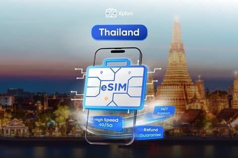 eSIM Thaïlande (3 à 30 jours, jusqu'à 60 Go)