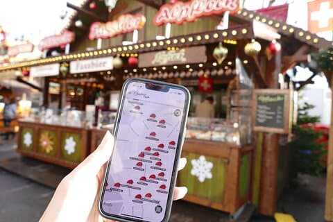 Jogo de pista nos mercados de Natal em Budapeste
