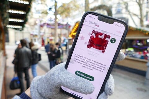 Ongebruikelijk piste spel op de kerstmarkten in Lyon