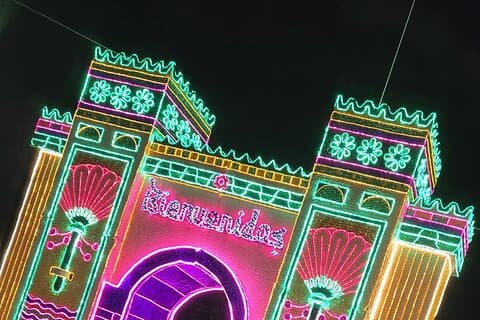 Kerstverlichtingstour met themavoertuig in de stad Medellín