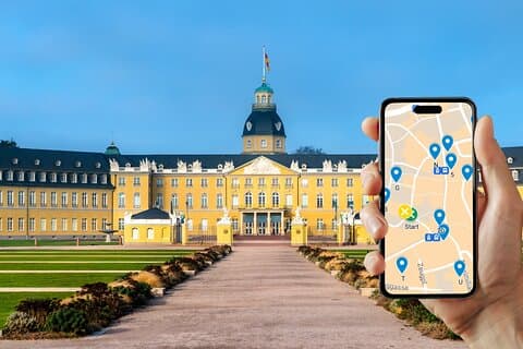 Búsqueda del tesoro autoguiada y rally urbano en Karlsruhe