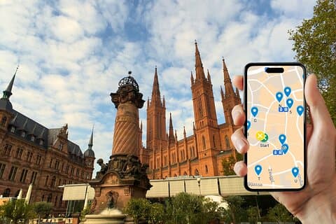 Self-guided scavenger hunt and city game in Wiesbaden