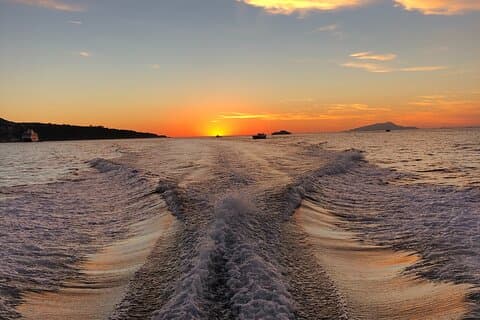 Coucher de soleil sur la côte de Sorrente