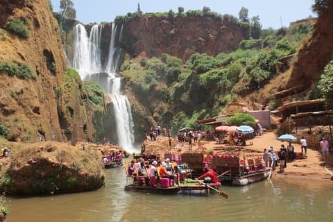 Dagstur til Ouzoud Waterfalls fra Marrakech med guide og båd