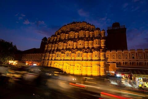 Night Safari i Jaipur på en åben jeep