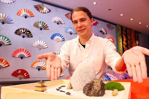 Miniatura Japonesa Zen Garden Crafting + Experiência de chá