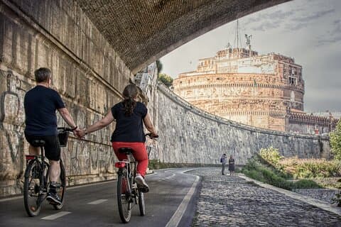 Rom: Elcykeltur på Tiberen, familietur (95 % cykelsti)