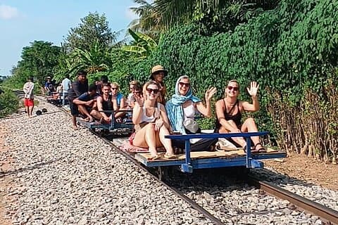 Afternoon tour to Original Bamboo train. Bat cave. Killing cave