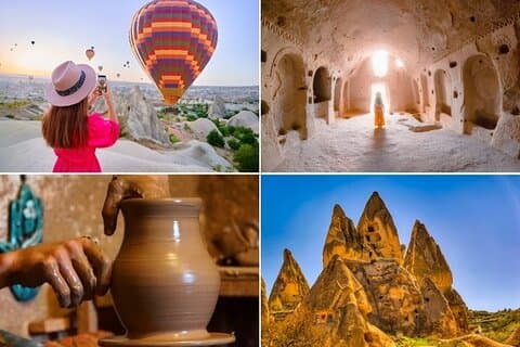 Antalya : Excursão de 2 dias pela Cappadocia com Option Cave Hotel Ballon Ride