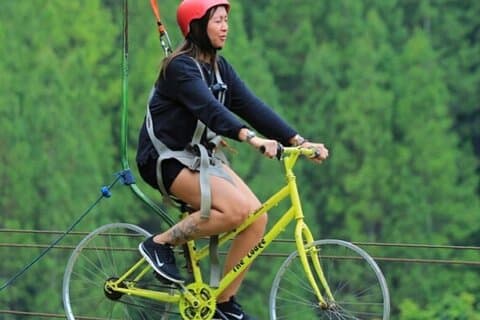 Ubud Halvdags Skybike og Zipline Rice Terrace Tour
