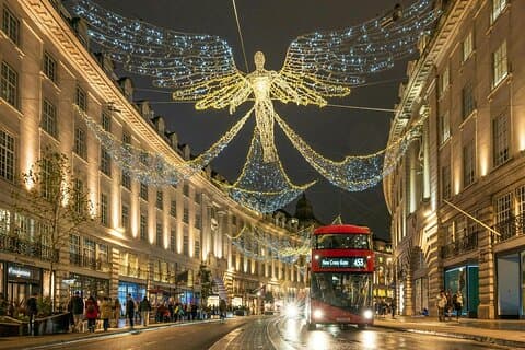 Tour a piedi delle luci di Natale e delle attrazioni turistiche a Londra