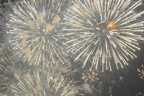 Passing the Year in a Boat with Champagne and Fireworks