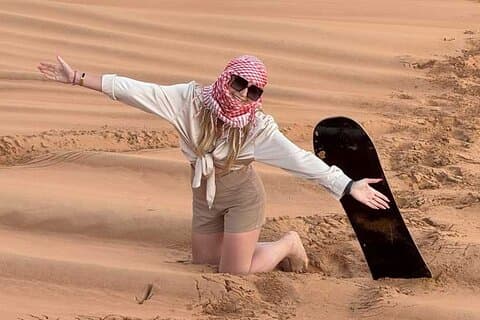 Customized Dubai Morning Desert Safari Dune Bashing Sandboarding