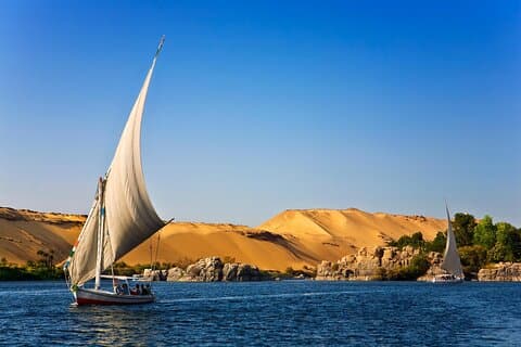 Coucher de soleil privé Felucca Voile à Assouan