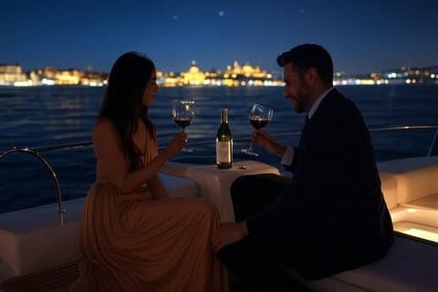 Istanbul Bosphorus Night Cruise Experience with Music & Wine