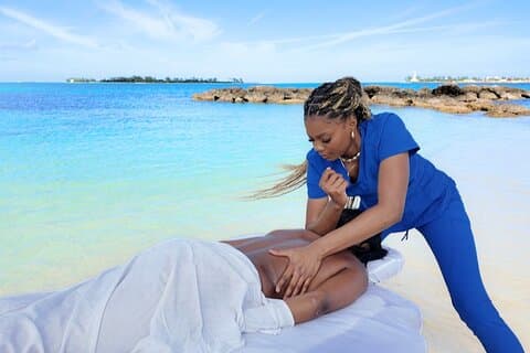 Massagem de praia de luxo em Nassau Bahamas com transporte