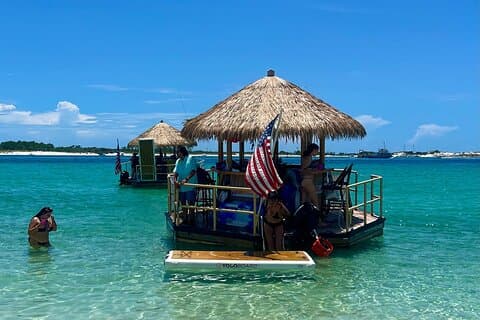 Original CRUISIN TIKIS 3 Hour Cruise, Snorkel, Swim/float Sandbar