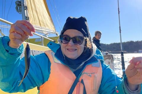 Fiskeri med udsigt over Fuji-bjerget og japansk madlavning