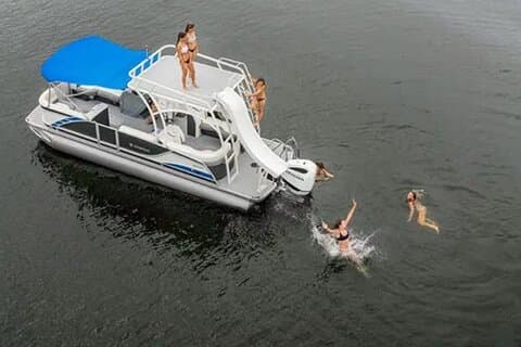 2024 Godfrey Double Decker fun with a Waterslide on Torch Lake