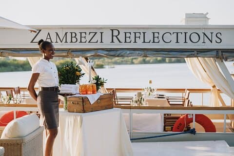6-Gang-Kreuzfahrt mit klassischem Abendessen auf dem Sambesi-Fluss