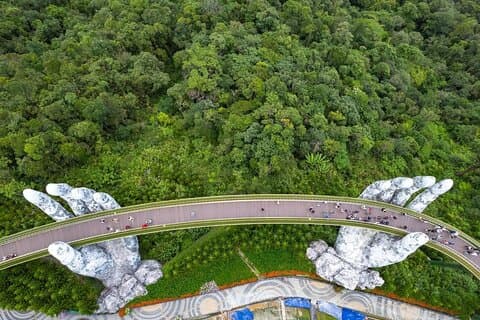 Guided Full Day Tour Ba Na Hills With Golden Hands Bridge AND Marble Mountain