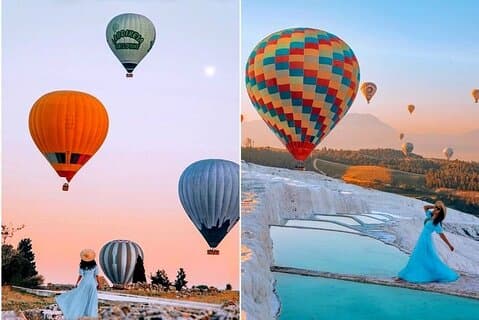 Antalya / Belek : Pamukkale Excursão de um dia com balão de ar quente opcional
