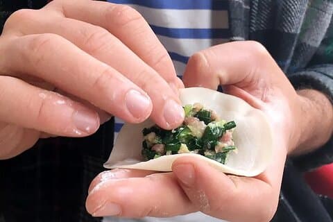 Bio Chinesisch Knödel Klasse mit Marktspaziergang
