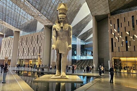 Grand Egyptian Museum and Nine Pyramids of Giza and Bazaar