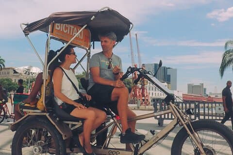 Pedicab-tur i det historiske centrum i Rio De Janeiro