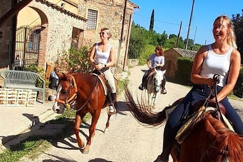 Horseback riding in the Tuscan countryside from Florence