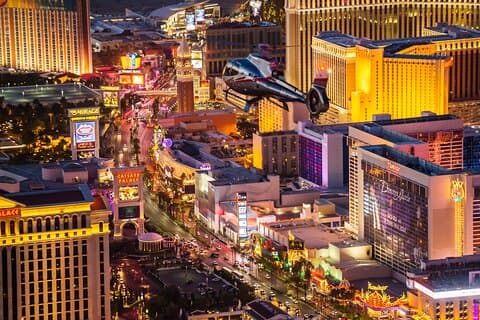 Las Vegas Strip helicóptero voo noturno