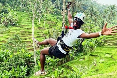 Ubud Zip-line, Ris terrass och vattenfall