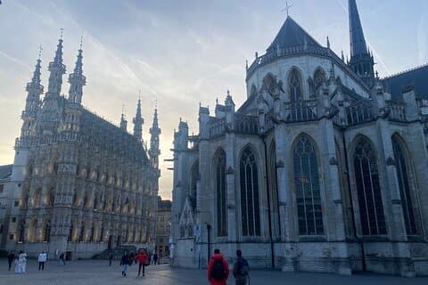Fly staden Leuven stadspromenad med pussel