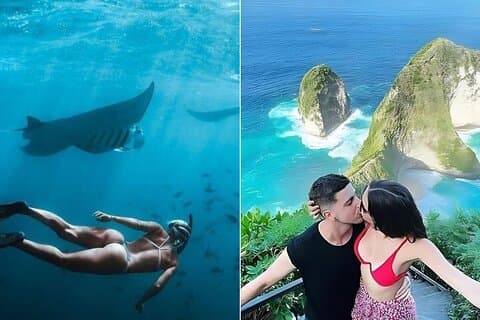 Ganztägige Nusa Penida Manta Point Schnorcheltour und West Island Tour