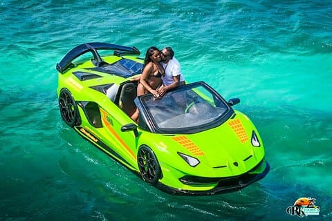 Jamaica Jet Car Lamborghini med drönare videorulle och bilder